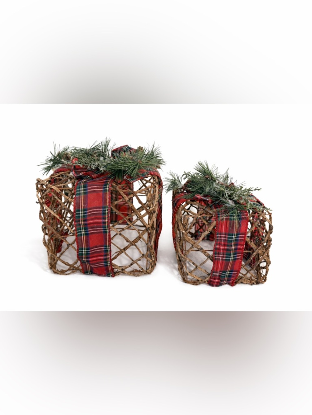 Holiday Decor-Wicker Gift Boxes